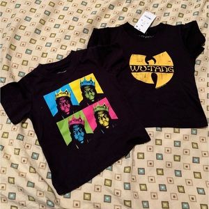 12 months graphic tees. Biggie worn once. Wutang NWT.